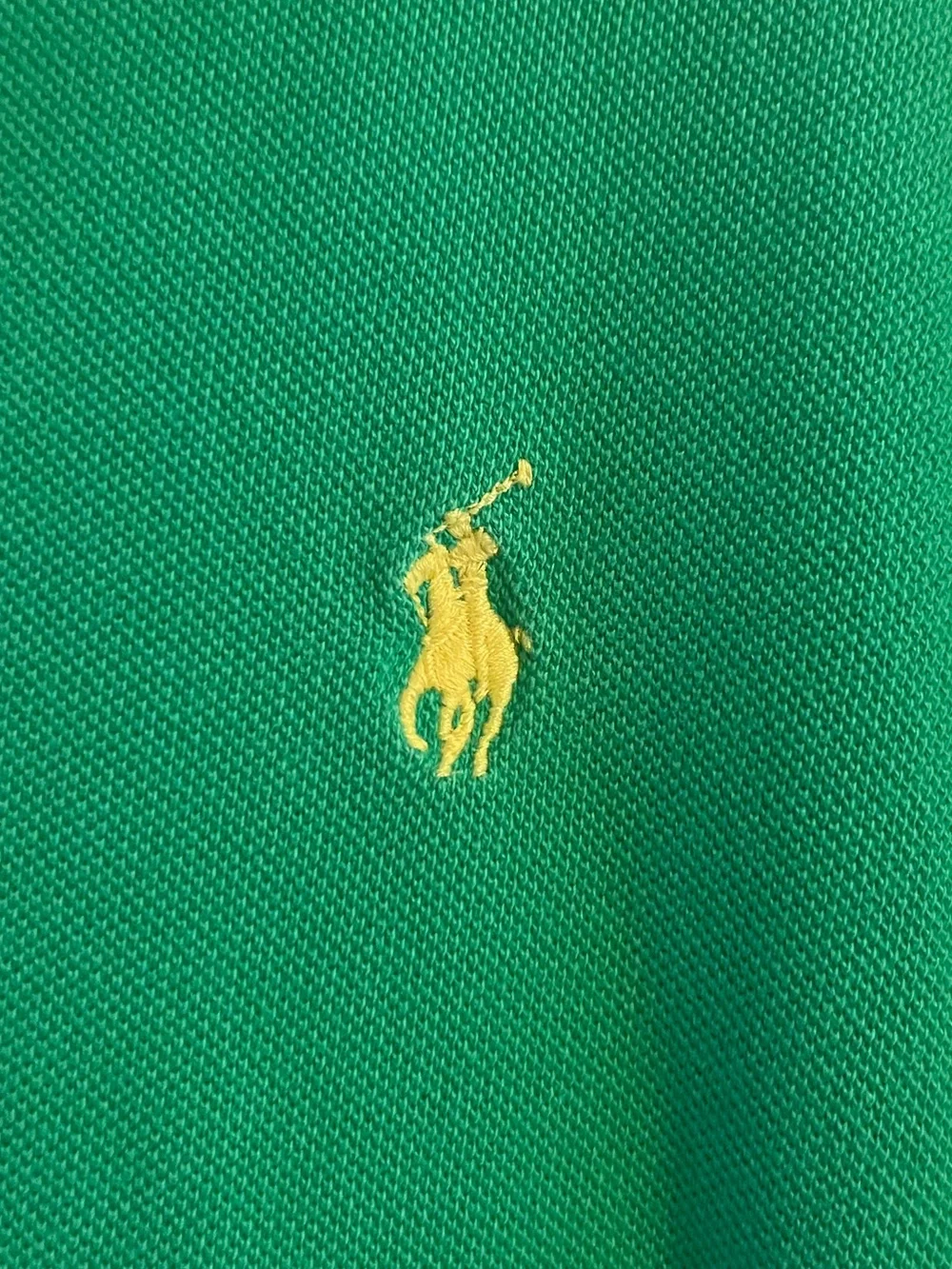 Ralph Lauren Green Polo with Yellow Pony Embroidery